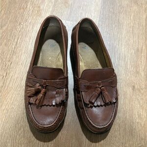 Brown Leather Tassel Loafers